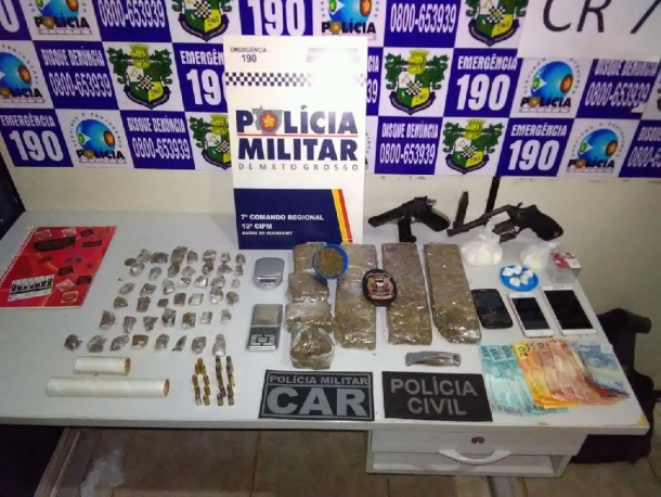 Forças policiais desarticulam ponto de venda de drogas em MT