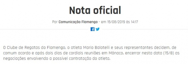 NOTA FLAMENGO