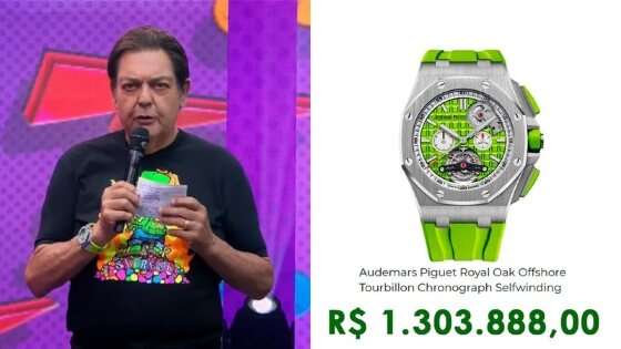 faustão com relógio de 1,3 mil~çoed 